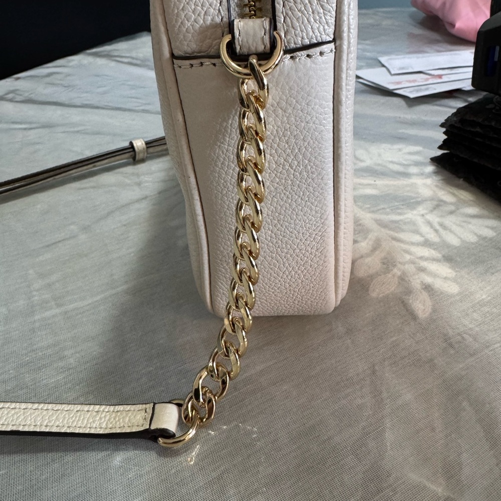 Michael Kors Ivory Crossbody Bag with Gold Accents - Picture 10 of 11